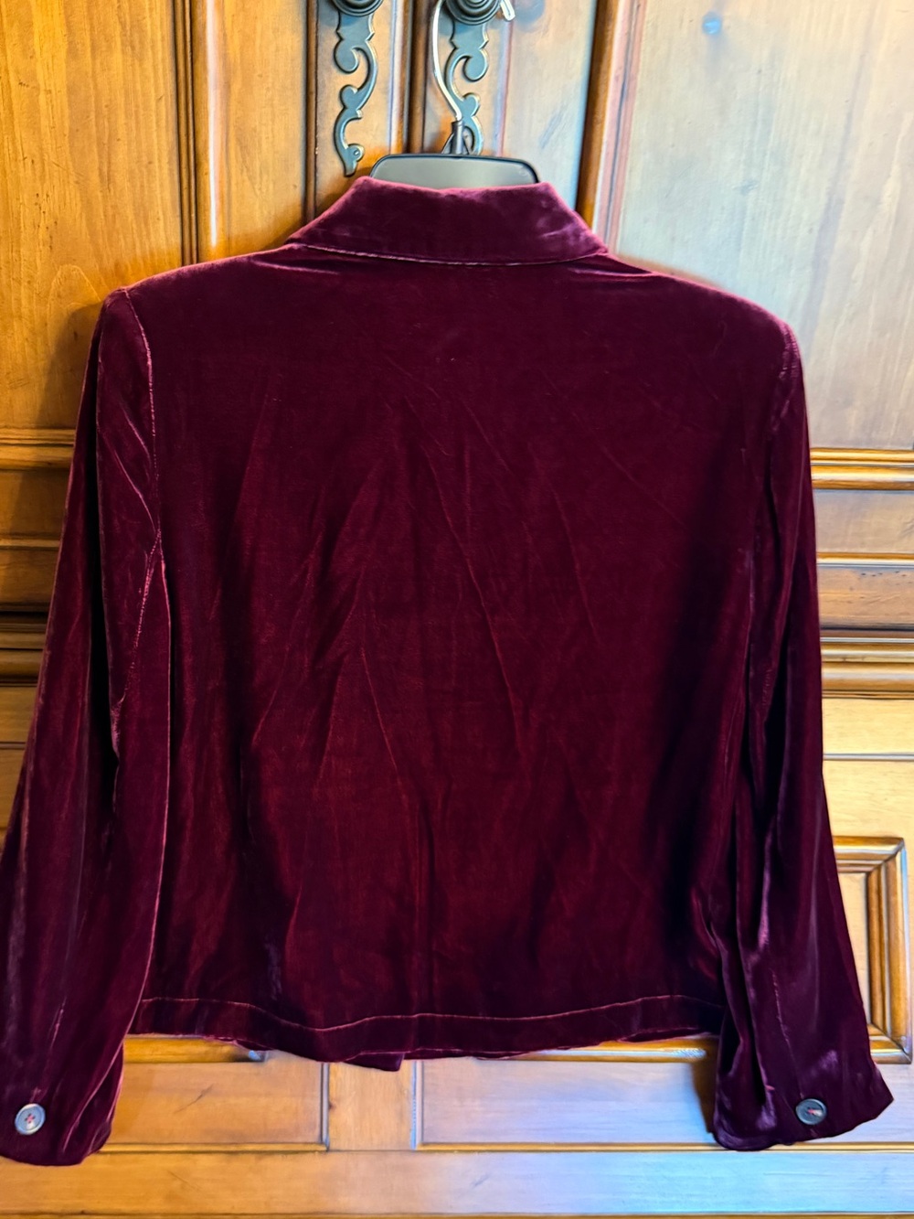 Sundance Crushed Velvet Velour Blazer Burgundy/Amethyst Size M - Picture 6 of 9